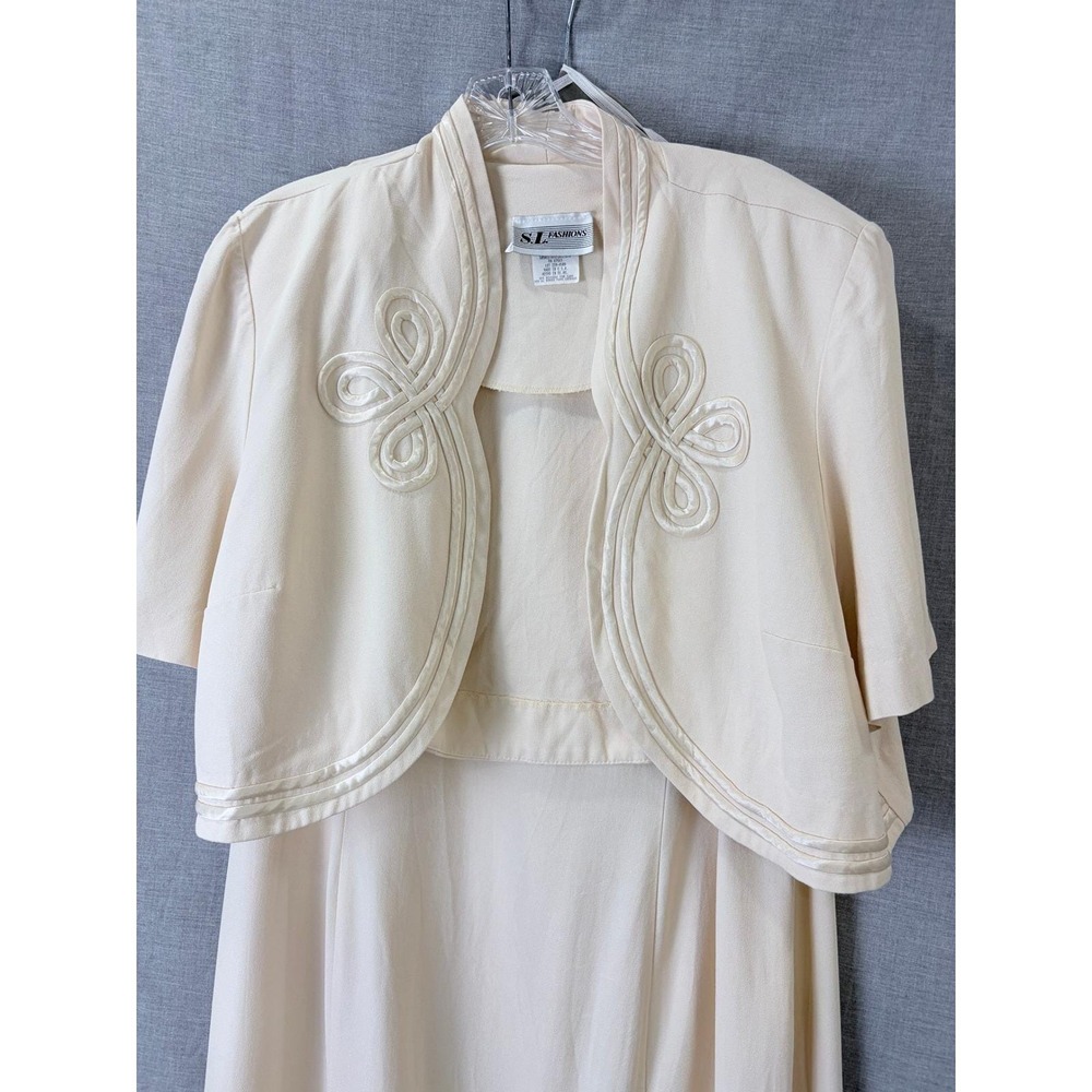 SL Fashions Ivory Soutache Bolero 2-Piece Maxi Dress Set Plus 22W